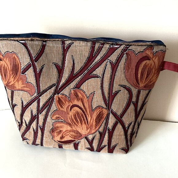 Handmade Cosmetic Makeup Brown Bag Tote Travel Zipper Pouch Scrunchies - Picture 3 of 10